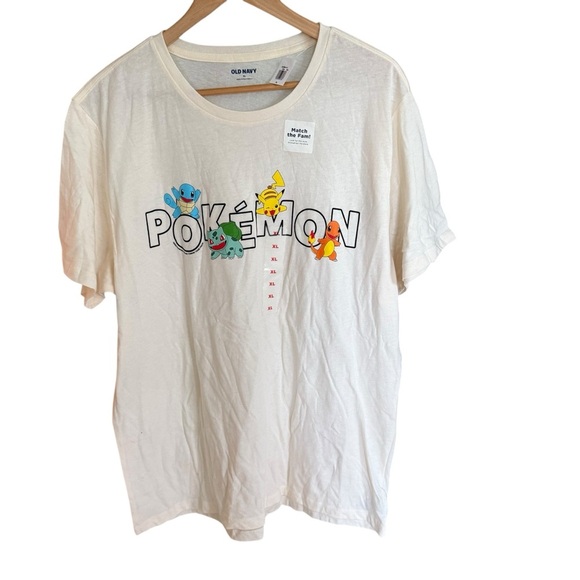 Unisex Old Navy Pokemon Gender-Neutral Graphic T-Shirt XLARGE Creme NEW TAG - Picture 1 of 9